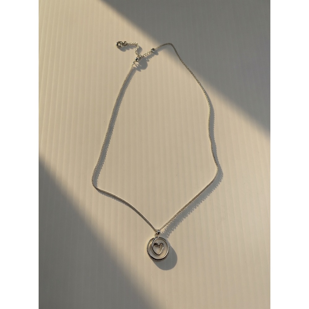 Daughter Gift of Love‎ Heart Pendant Necklace Silver Tone Pink Crystal Accent